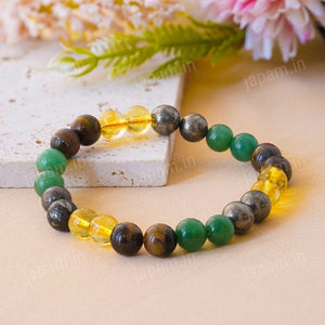 Money Magnet Fusion Band - Pyrite, Tiger Eye, Citrine & Aventurine Beads