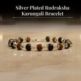 Silver Plated Rudraksha Karungali Bracelet