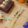 Minimal Dhanlabh Crystal Rakhi with Loomba
