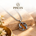 Pisces Zodiac Pendant with Citrine Stone
