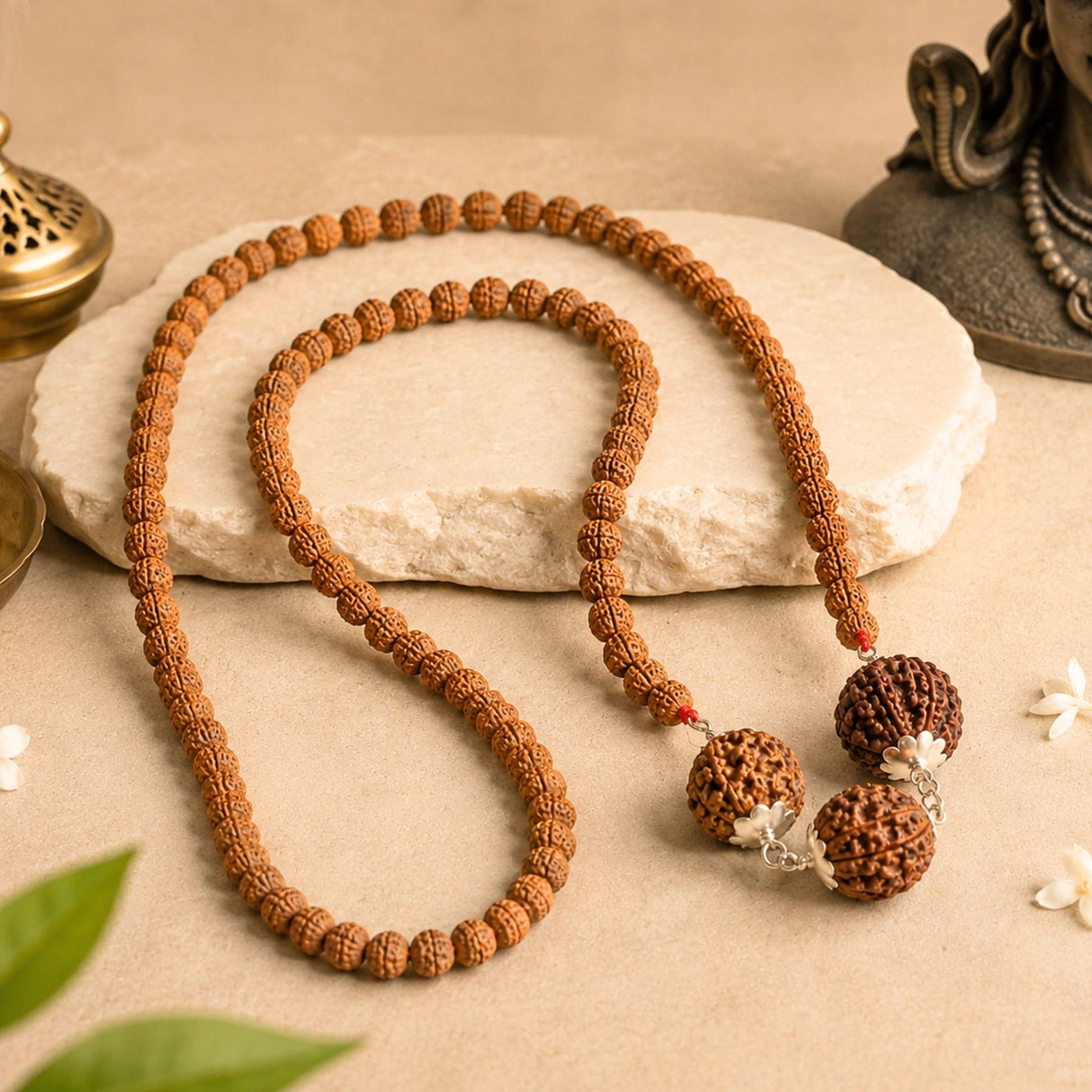 Dhan Sampatti Kawach Mala with 6 & 7 Rudraksha