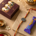 Silver Plated Swastik Rakhi Box