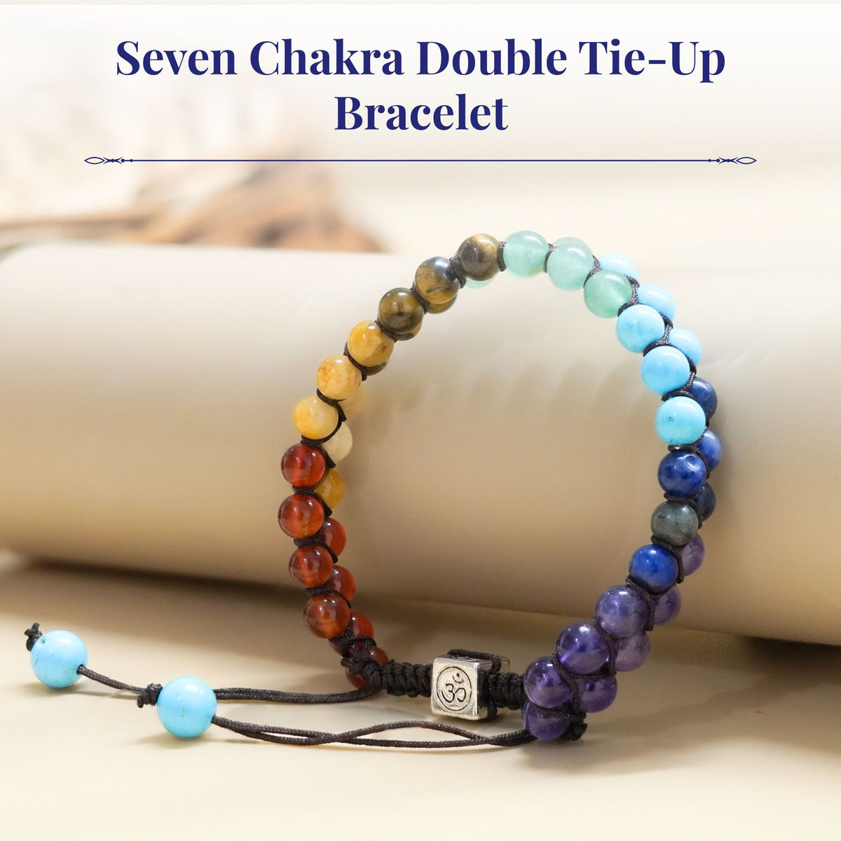 Seven Chakra Double Tie-Up Bracelet