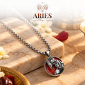 Aries Zodiac Pendant with Red Jasper Stone