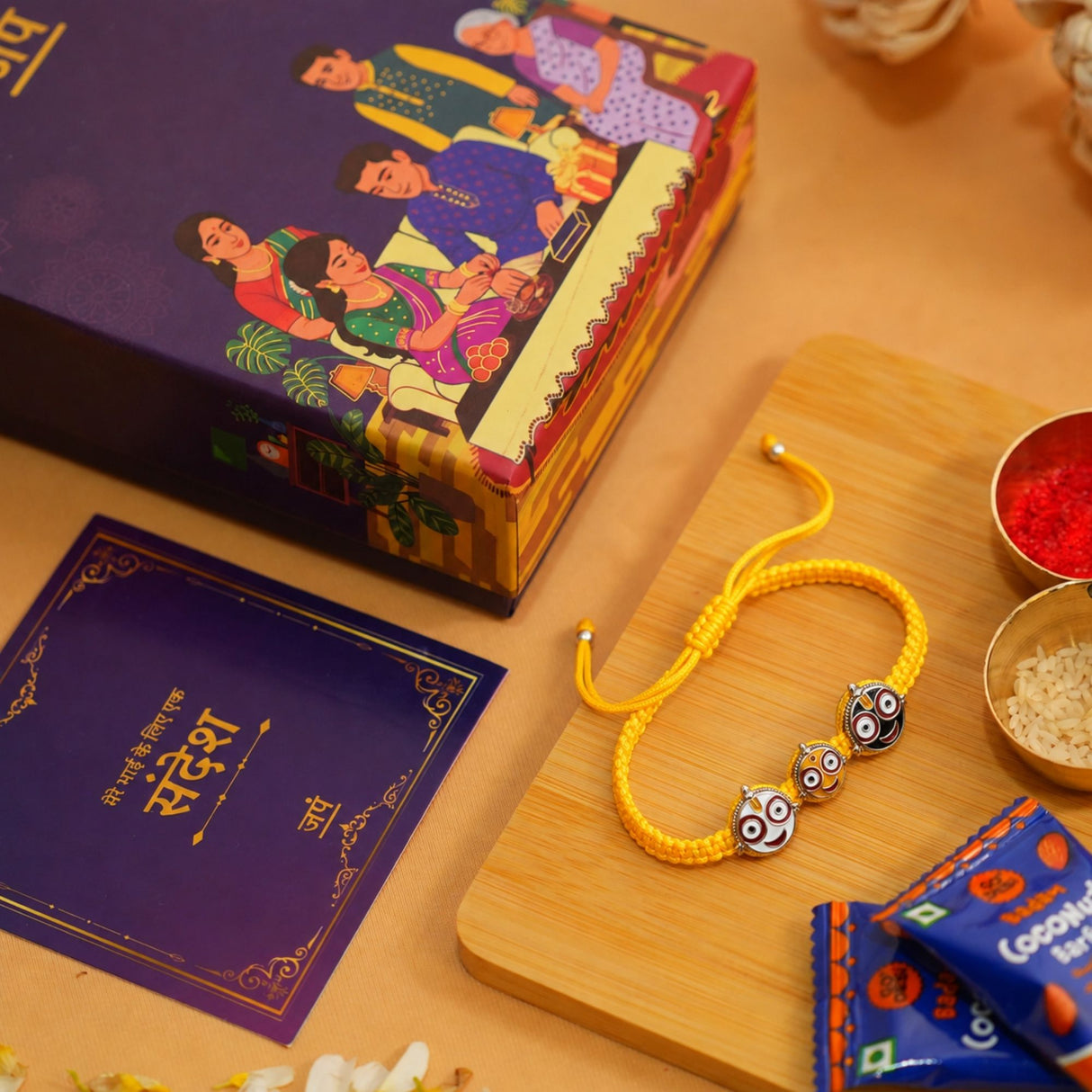 Jagannath, Balabhadra & Subhadra Meenakari Rakhi