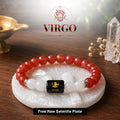 Carnelian & Milky Quartz Zodiac Band for Virgo (कन्या राशि)