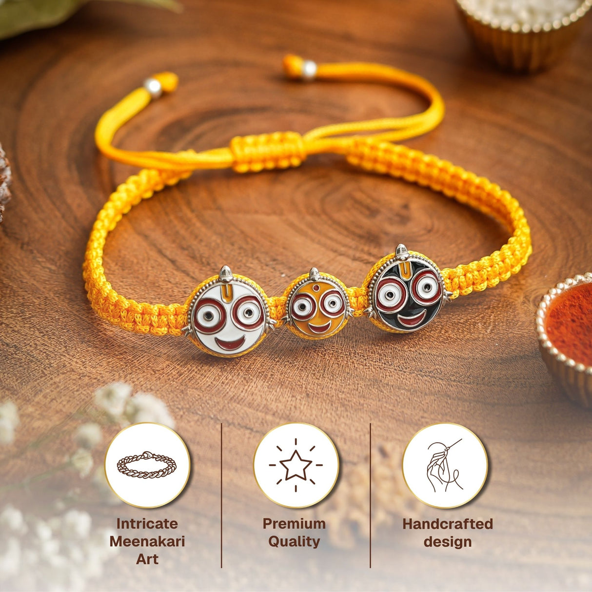 Jagannath, Balabhadra & Subhadra Meenakari Rakhi