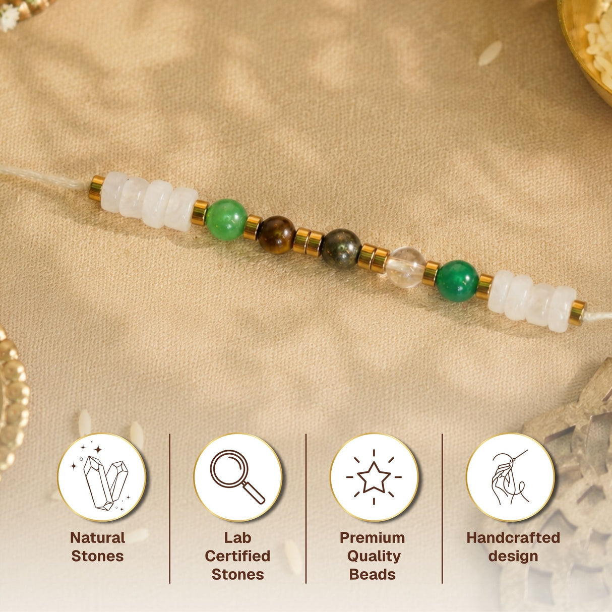 Minimal Dhanlabh Crystal Rakhi Box