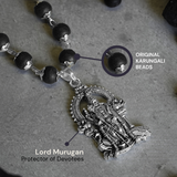 Silver Plated Karungali Necklace with Murugan Pendant