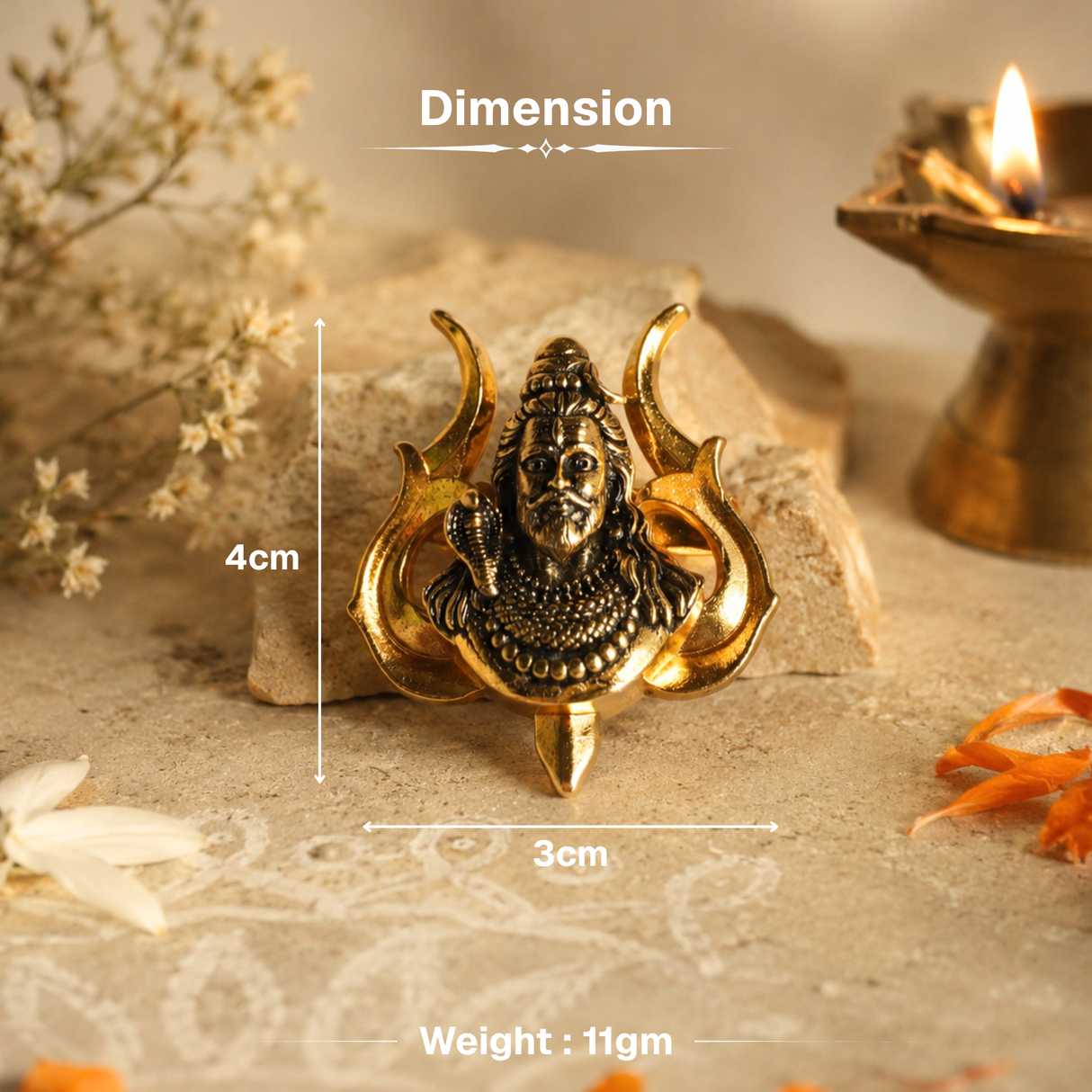 Gold Plated Cosmic Mahakal Brooch