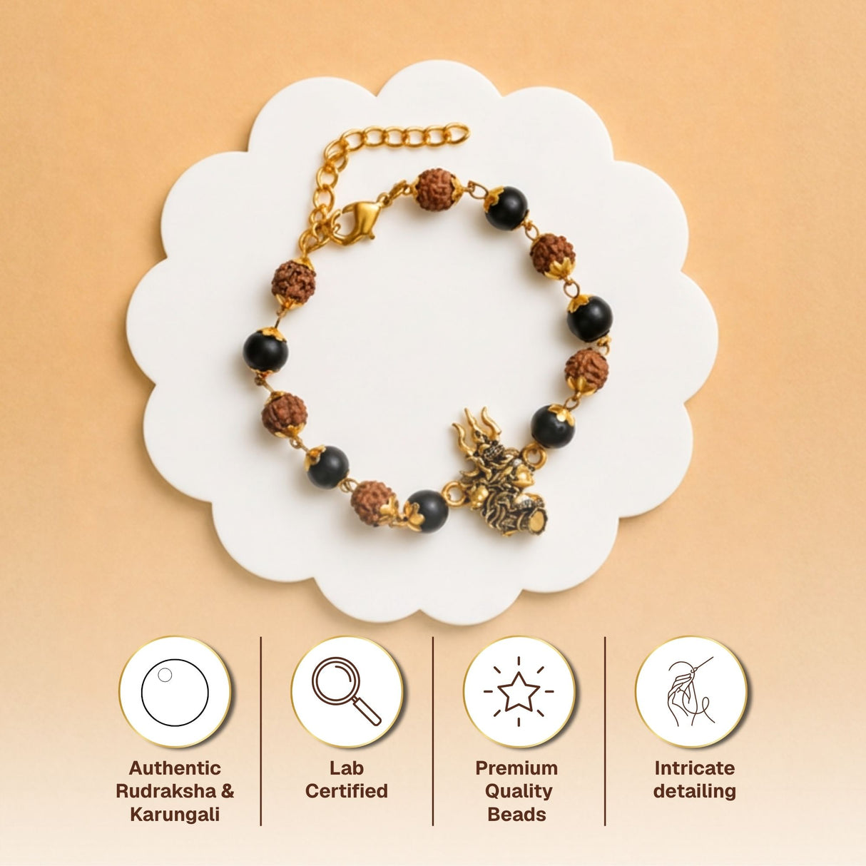 Gold Plated Shiv Rudraksha Karungali Rakhi Box