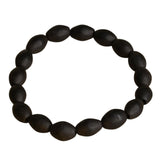 Ancient Karungali Oval Beads Band - Natural Ebony Wood