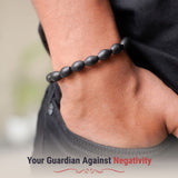 Ancient Karungali Oval Beads Band - Natural Ebony Wood