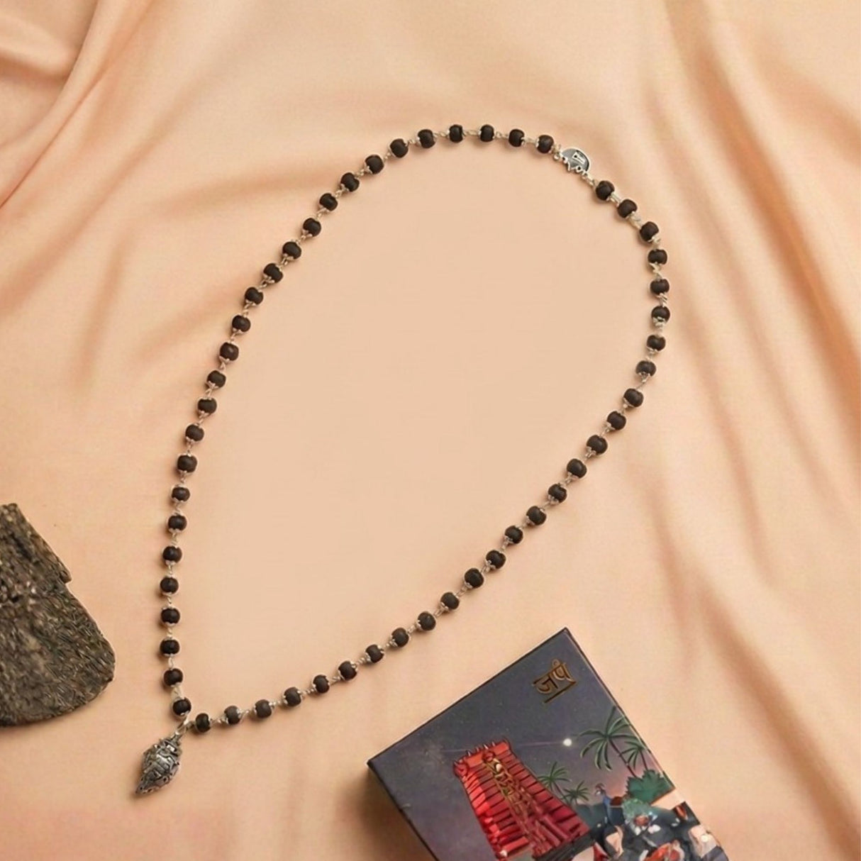 Silver Plated Shankh Karungali Mala