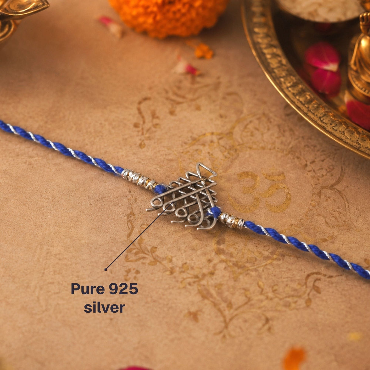 925 Silver Maa Saraswati Yantra Rakhi Box
