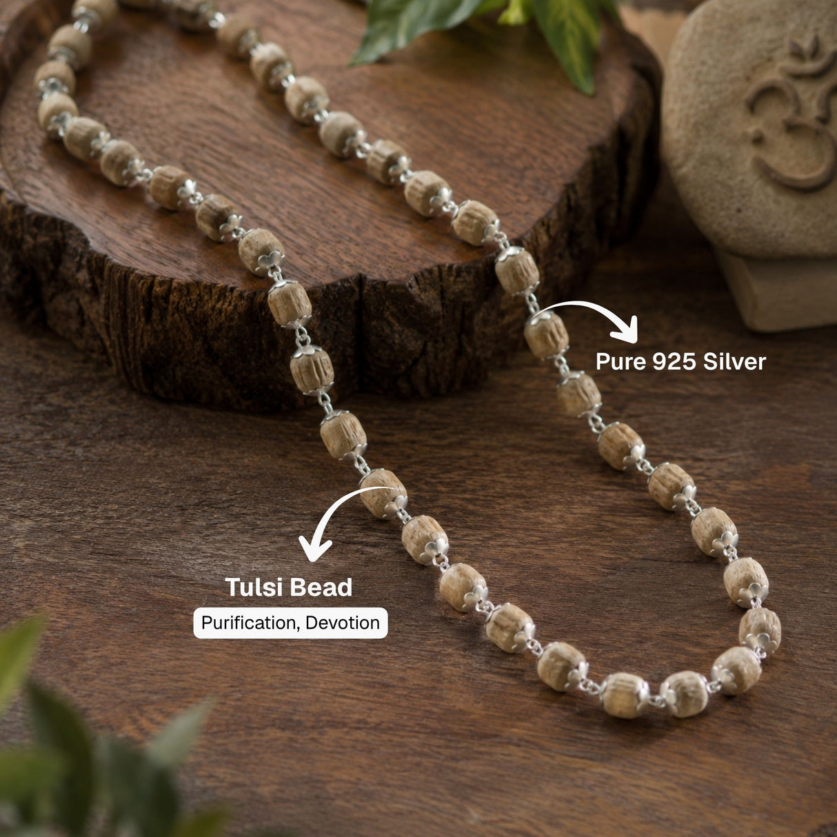 92.5 Sterling Silver Tulsi Mala