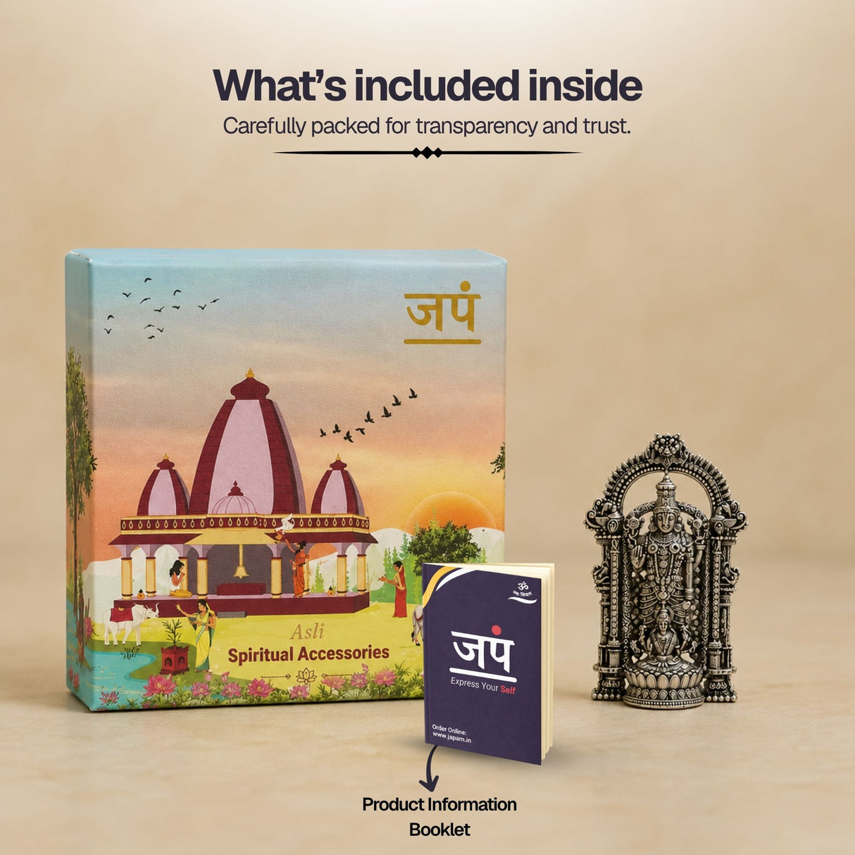 Silver Plated Lord Tirupati Bala Ji Idol for Car Dashboard