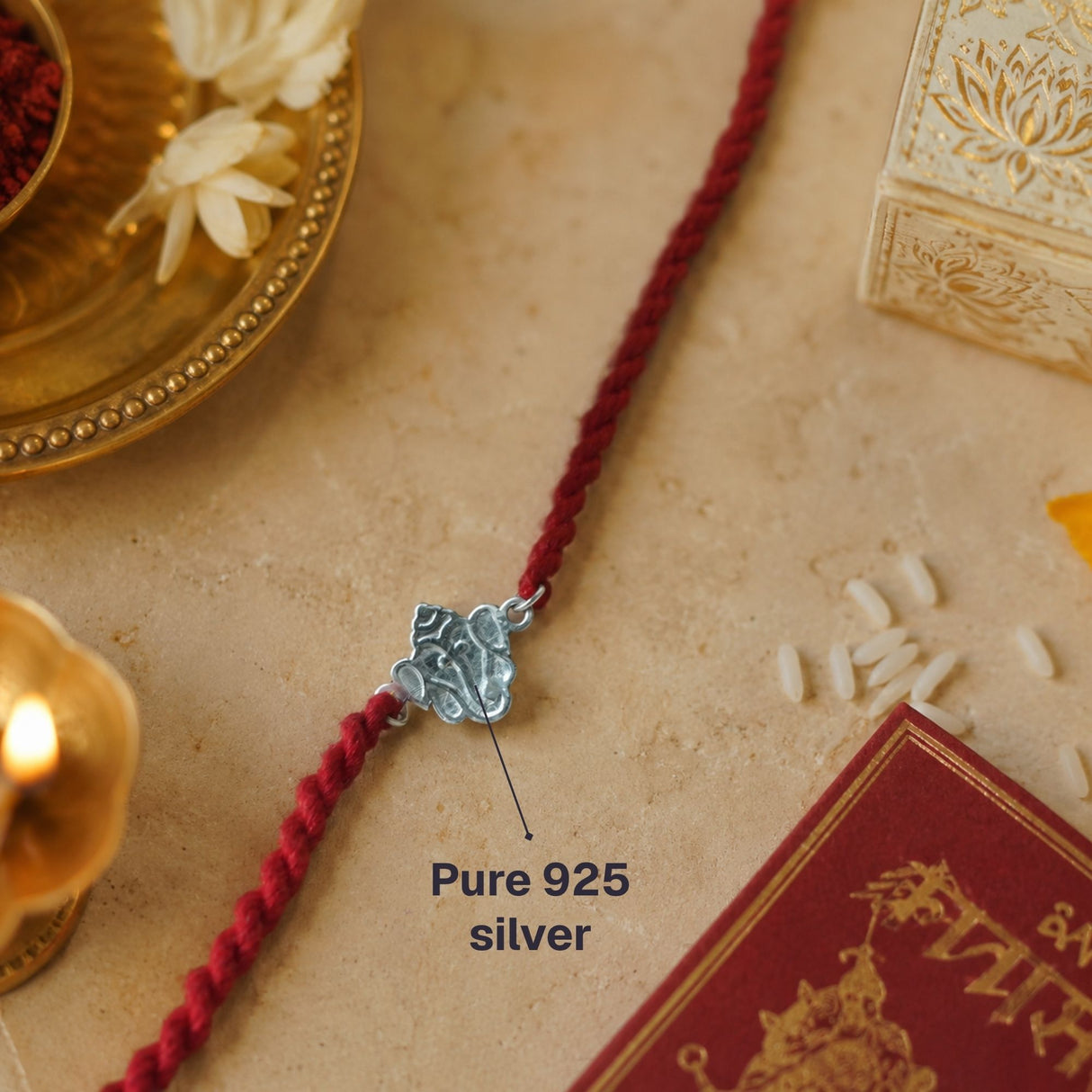 925 Silver Ganesh Rakhi Box