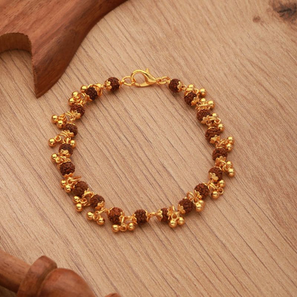 Gold Plated Elemental Rudraksha Bracelet For Women