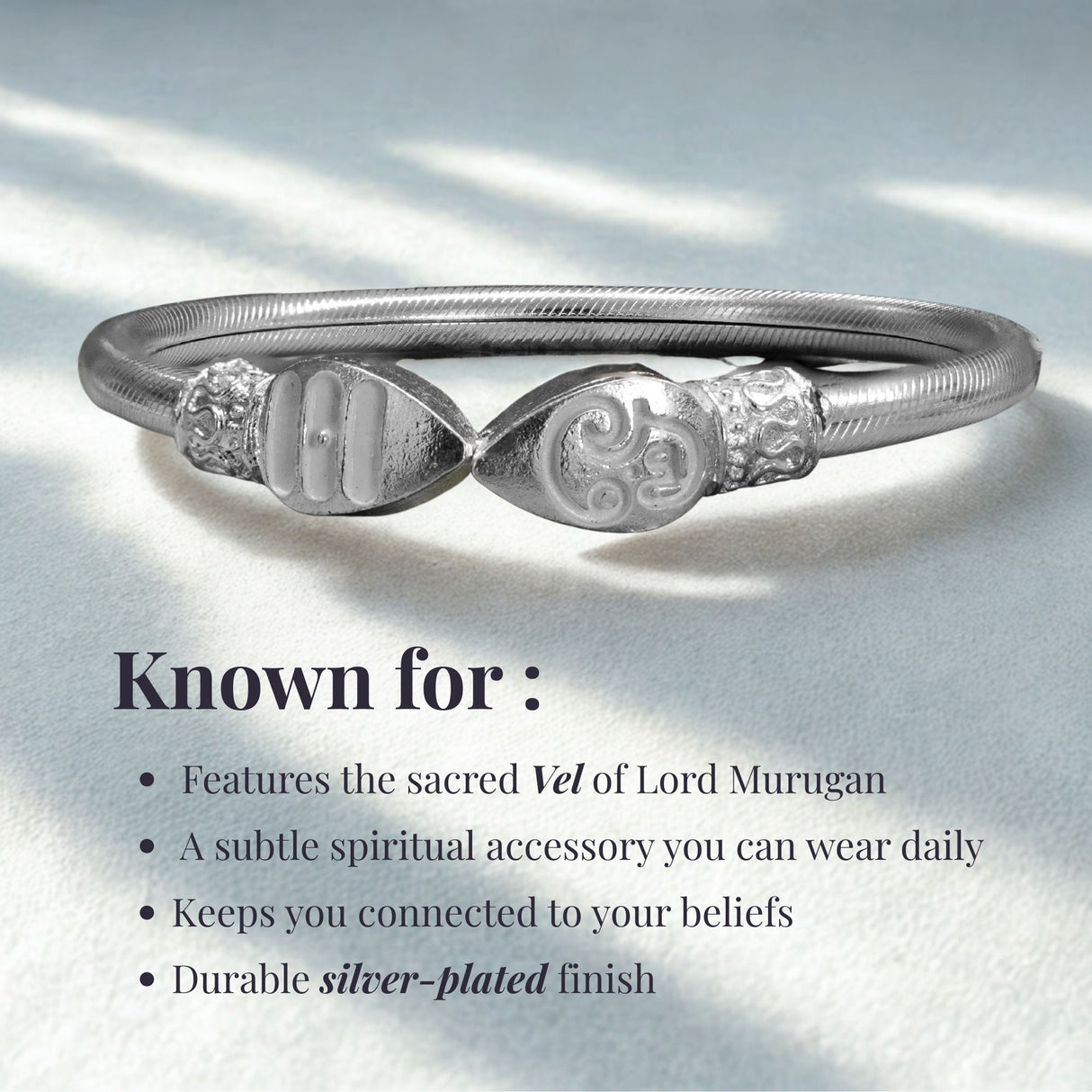 Silver Plated Vel Kada