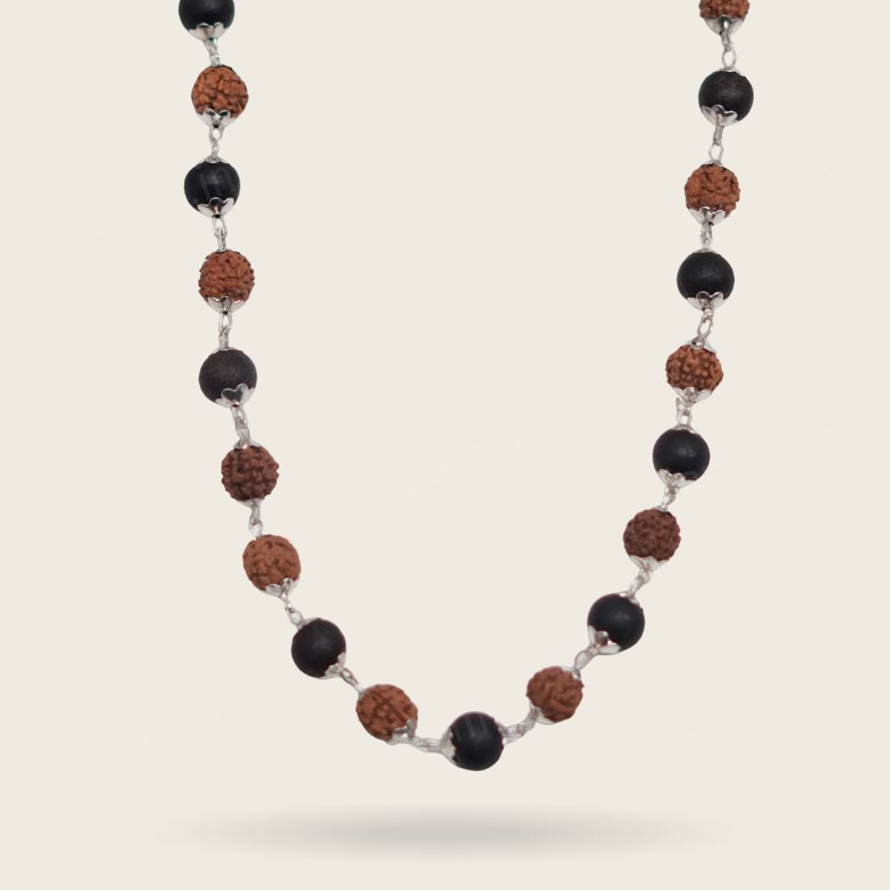 Silver Plated Divya Rudraksha Karungali Mala