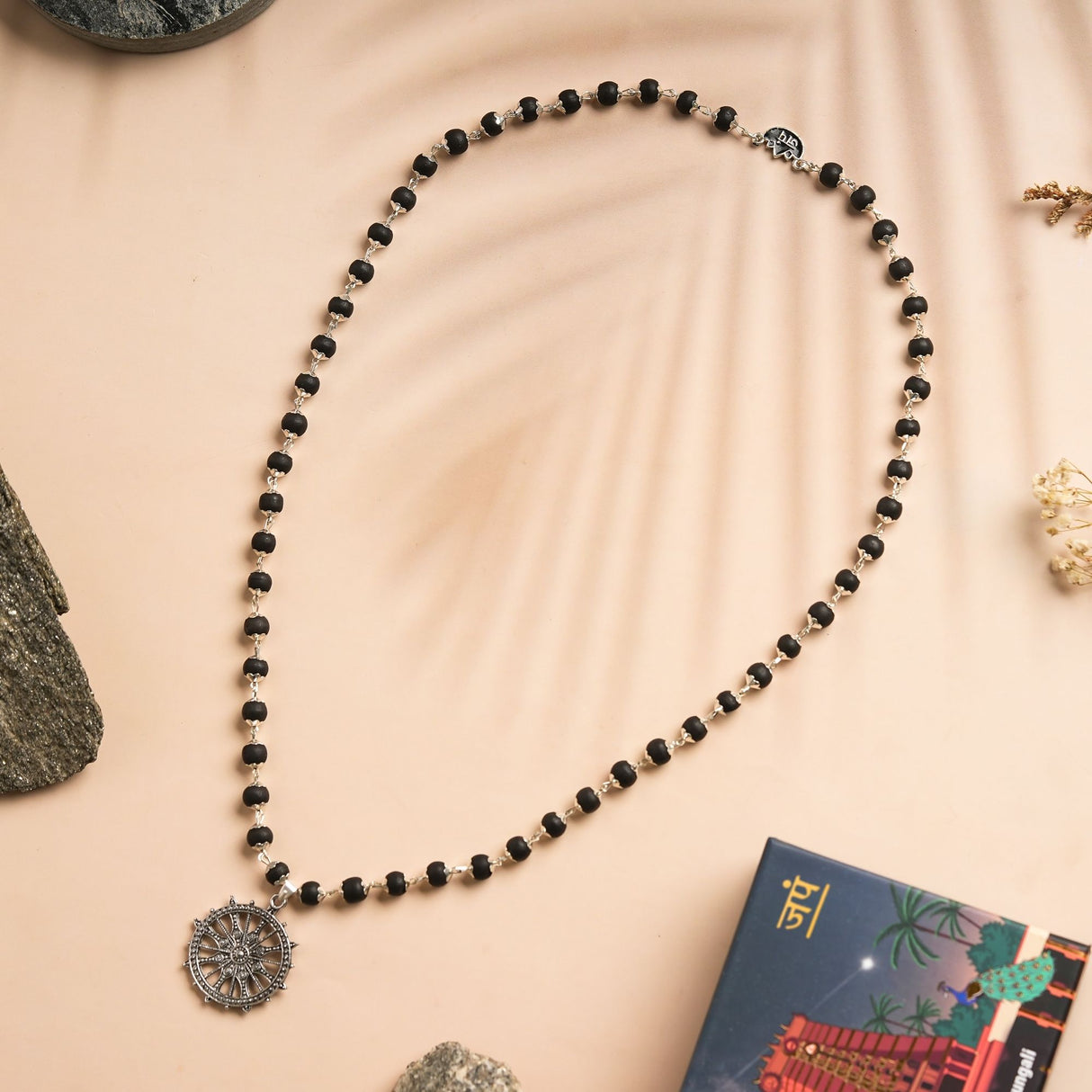 Silver Plated Karungali Sudarshan Chakra Mala