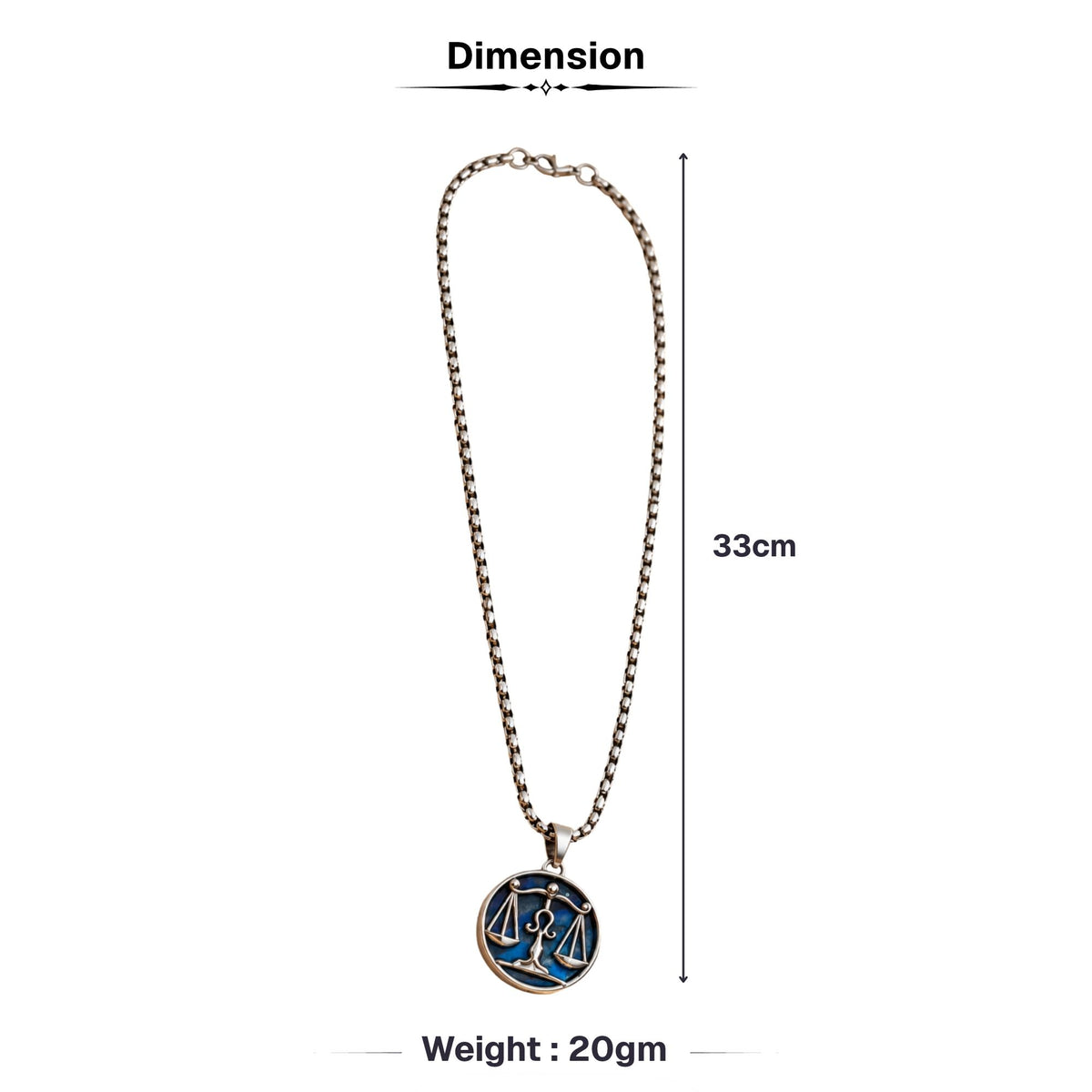 Libra Zodiac Pendant with Lapis Lazuli Stone