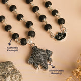 Silver Plated Ganesh Karungali Mala