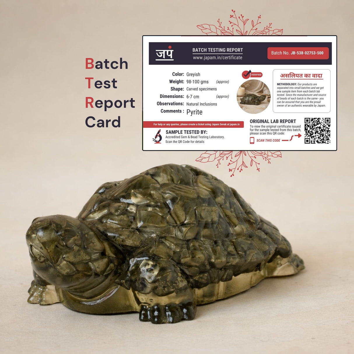 Pyrite Prosperity Tortoise (Kachhua)