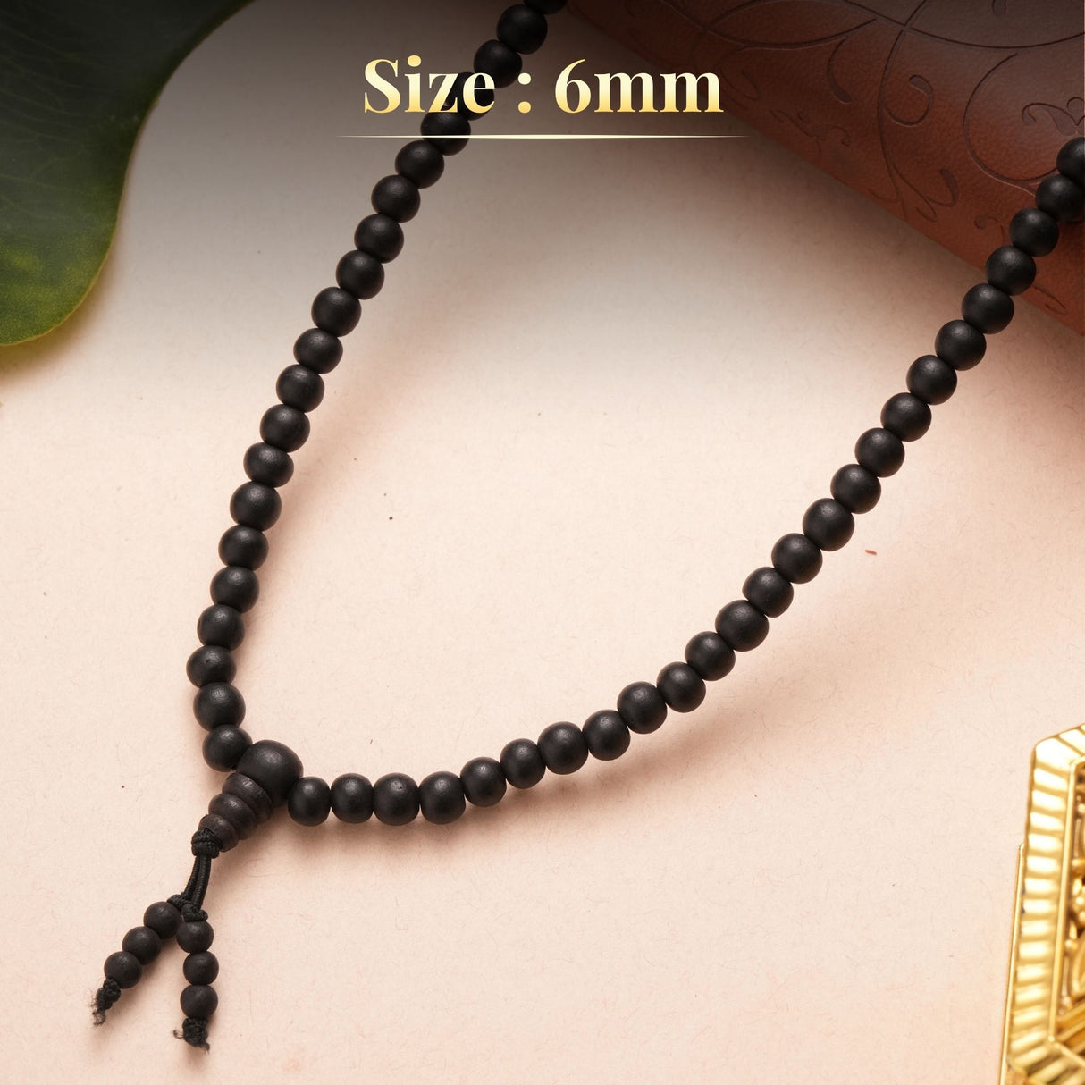 108+1 Divya Karungali Mala - Natural Ebony Wood Beads (Govt. Certified)