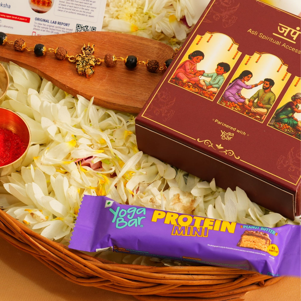 Gold Plated Shiv Rudraksha Karungali Rakhi Box