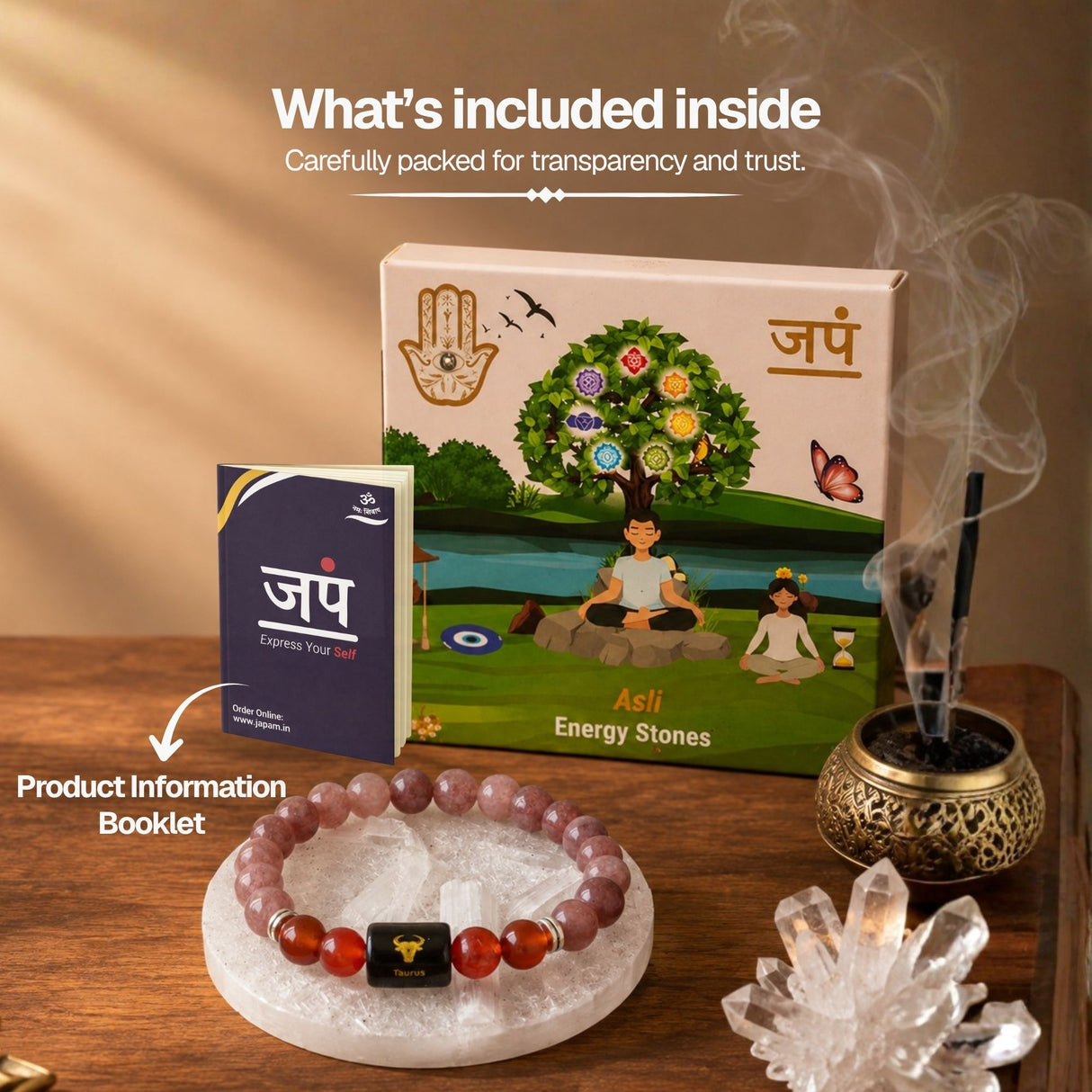 Sunstone & Carnelian Zodiac Band for Taurus (वृषभ राशि)