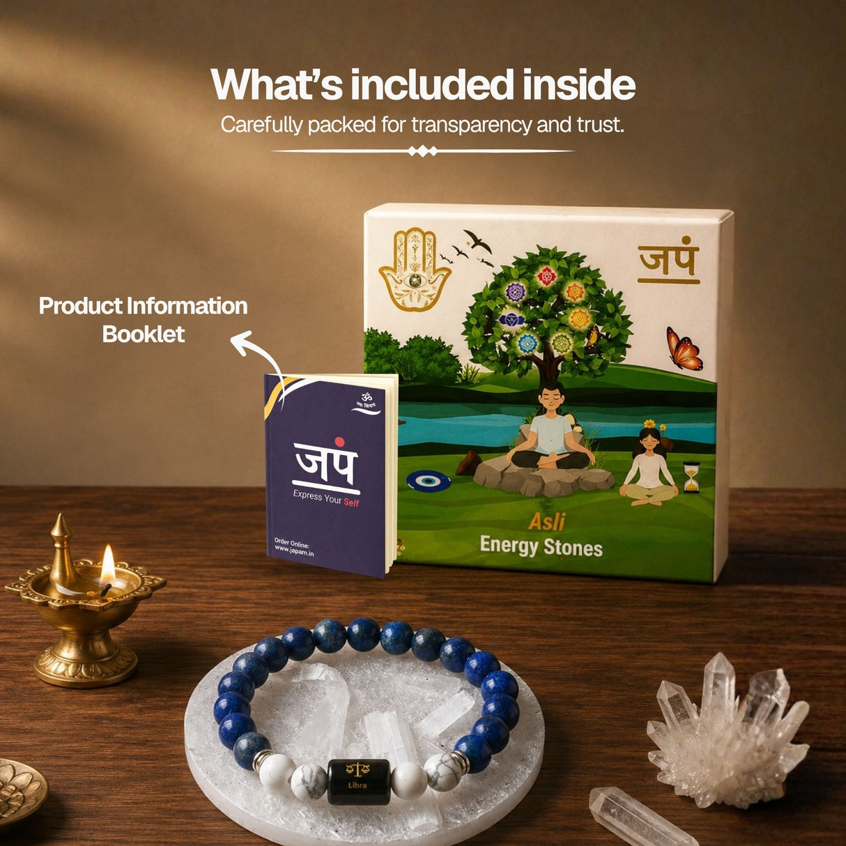 Lapis Lazuli & Howlite Zodiac Band for Libra (तुला राशि)