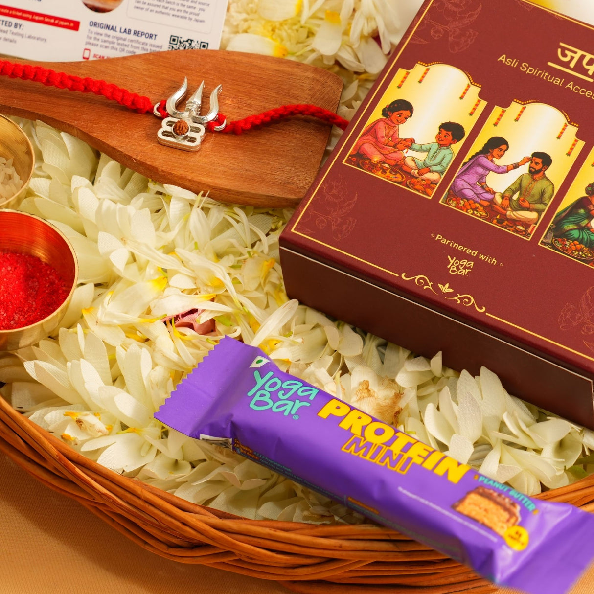 Shiv Trishul Rudraksha Rakhi Box
