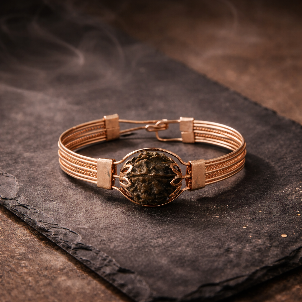 Authentic 7 Mukhi Rudraksha Copper Bracelet