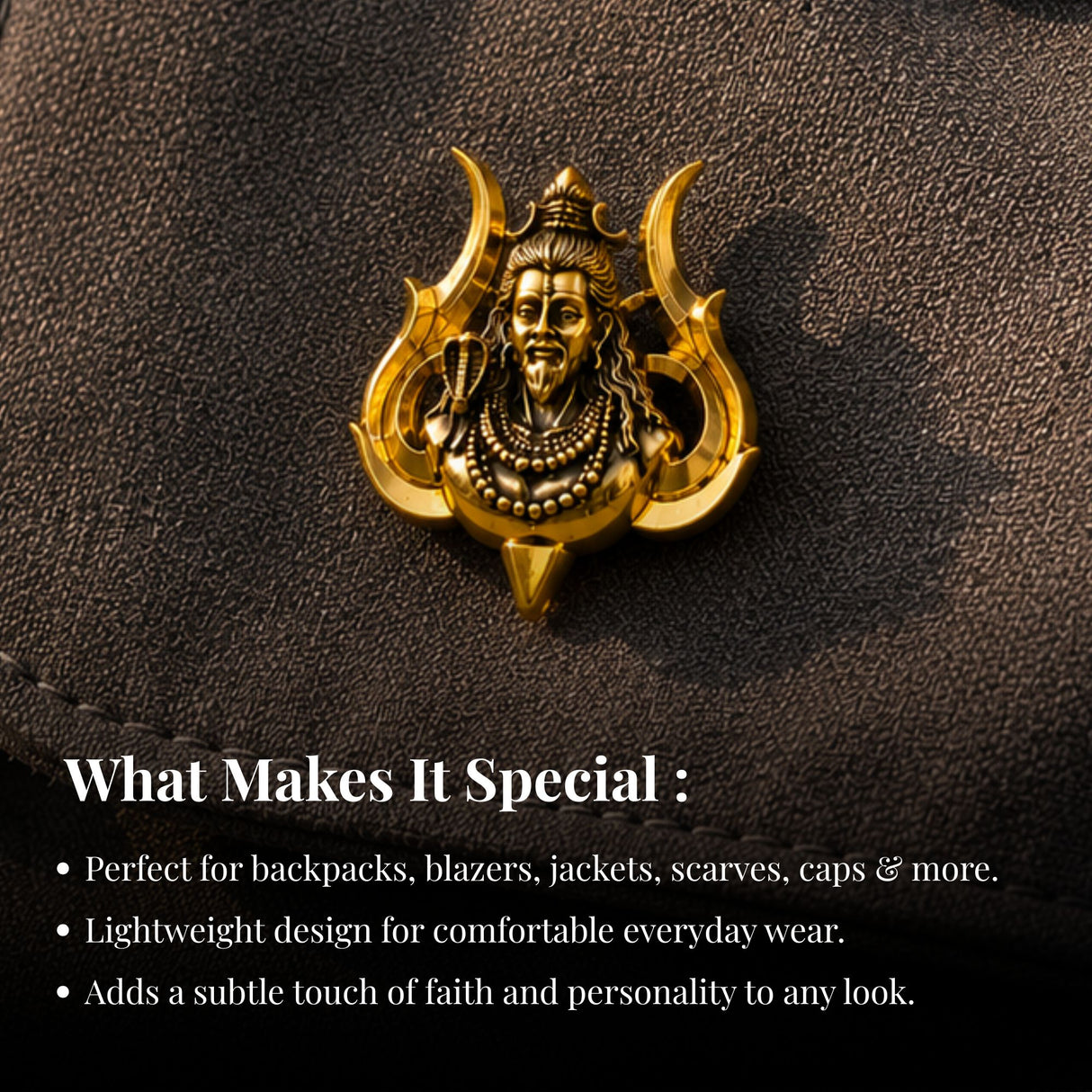 Gold Plated Cosmic Mahakal Brooch