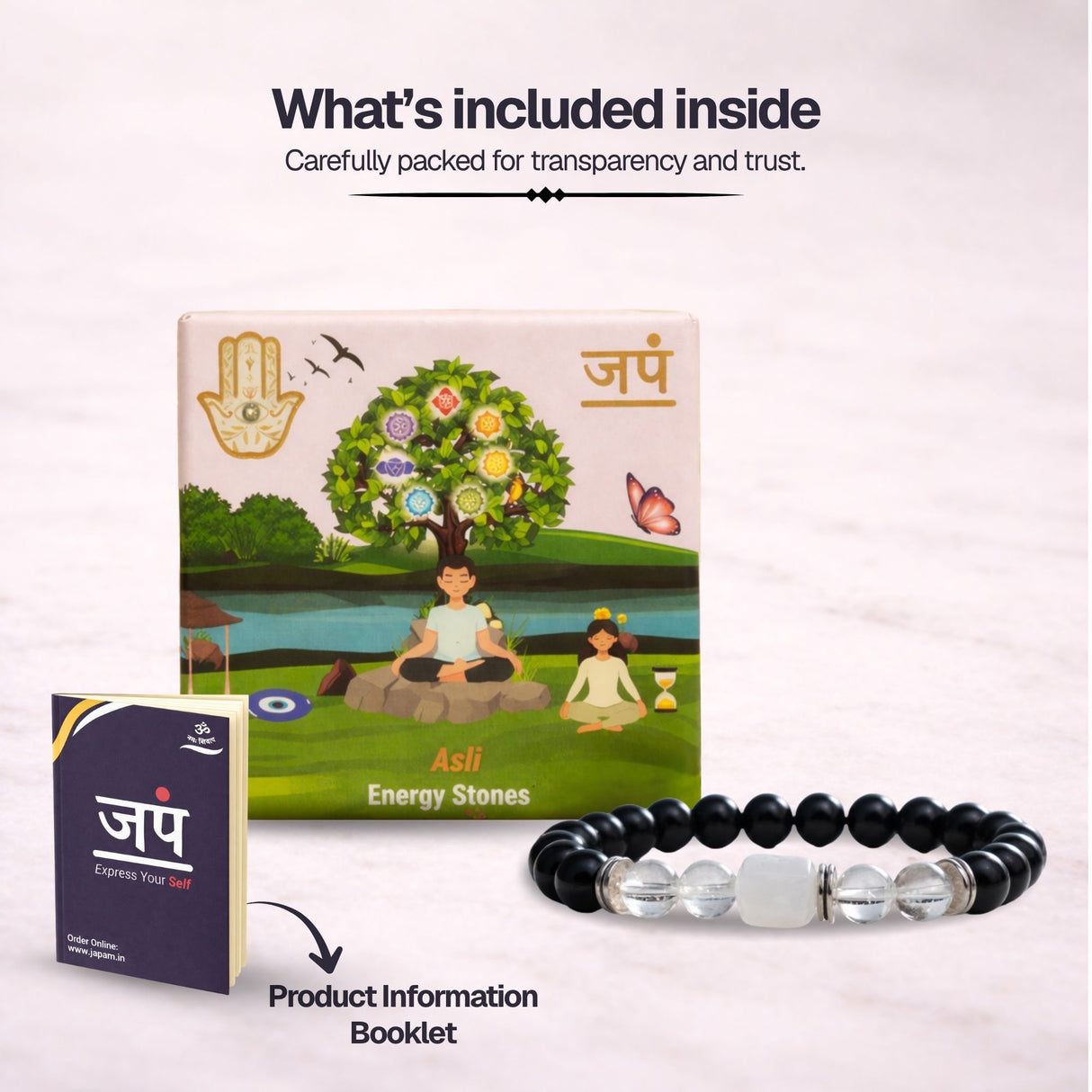 Clear Quartz Zodiac Band – Cancer (कर्क राशि)