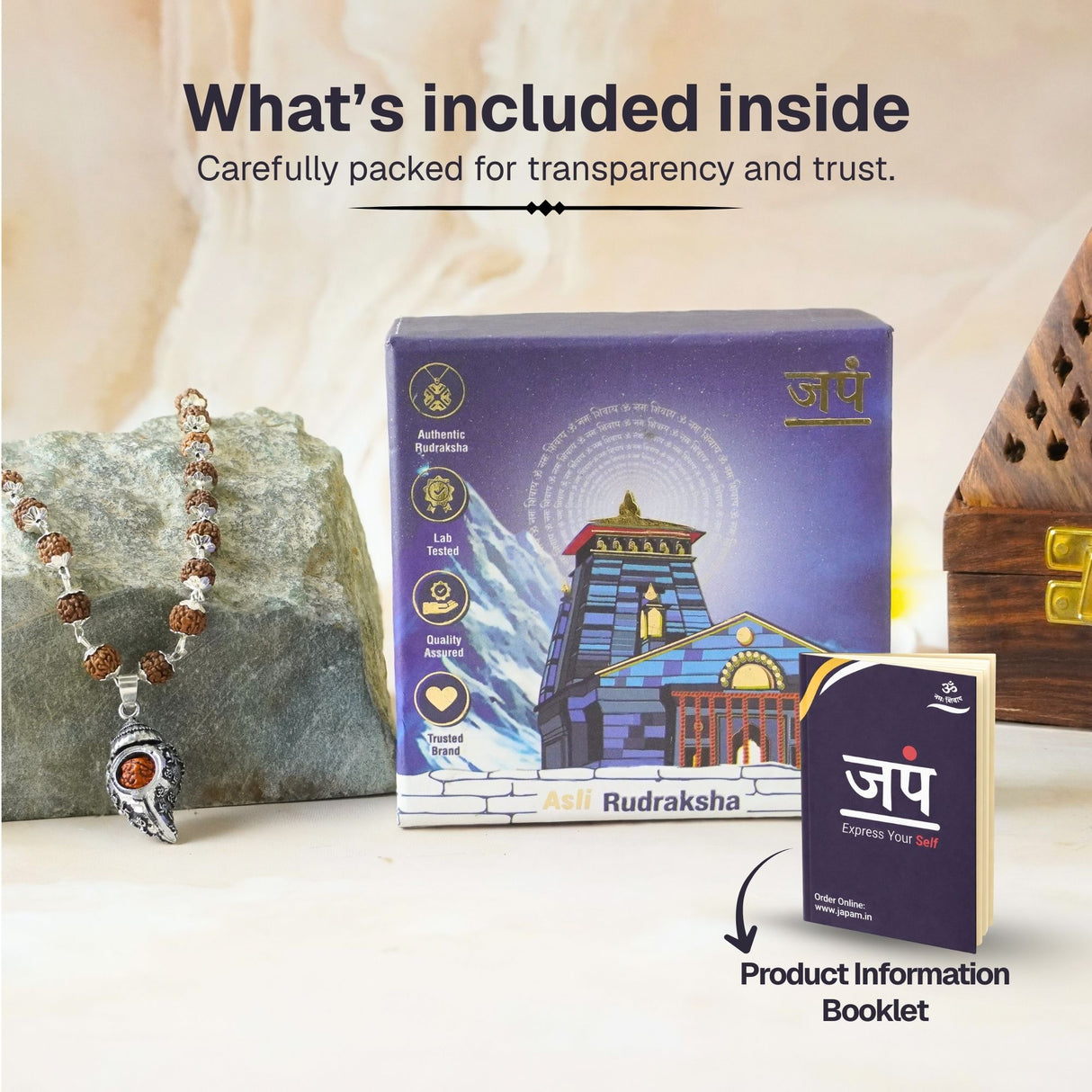 Silver Plated Shiv Shankh Rudraksha Mala