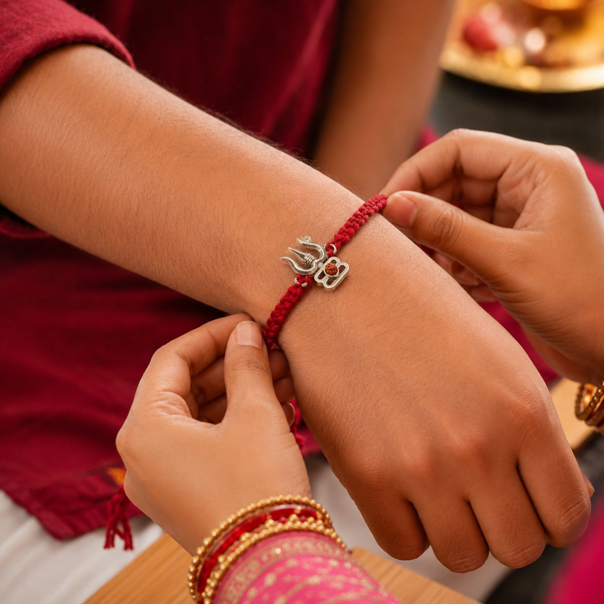 Shiv Trishul Rudraksha Rakhi Box