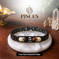 Pisces Zodiac Sign Metal Bracelet + Free Selenite Plate