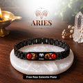 Aries Zodiac Sign Metal Bracelet + Free Selenite Plate