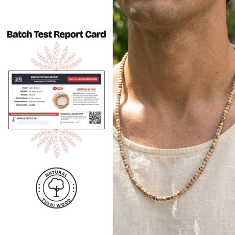 Japam Batch Test Report Card for the Tulsi Kanthi Mala
