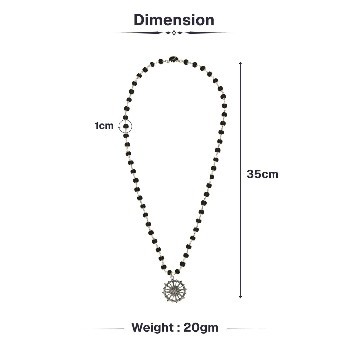 Silver Plated Karungali Sudarshan Chakra Mala