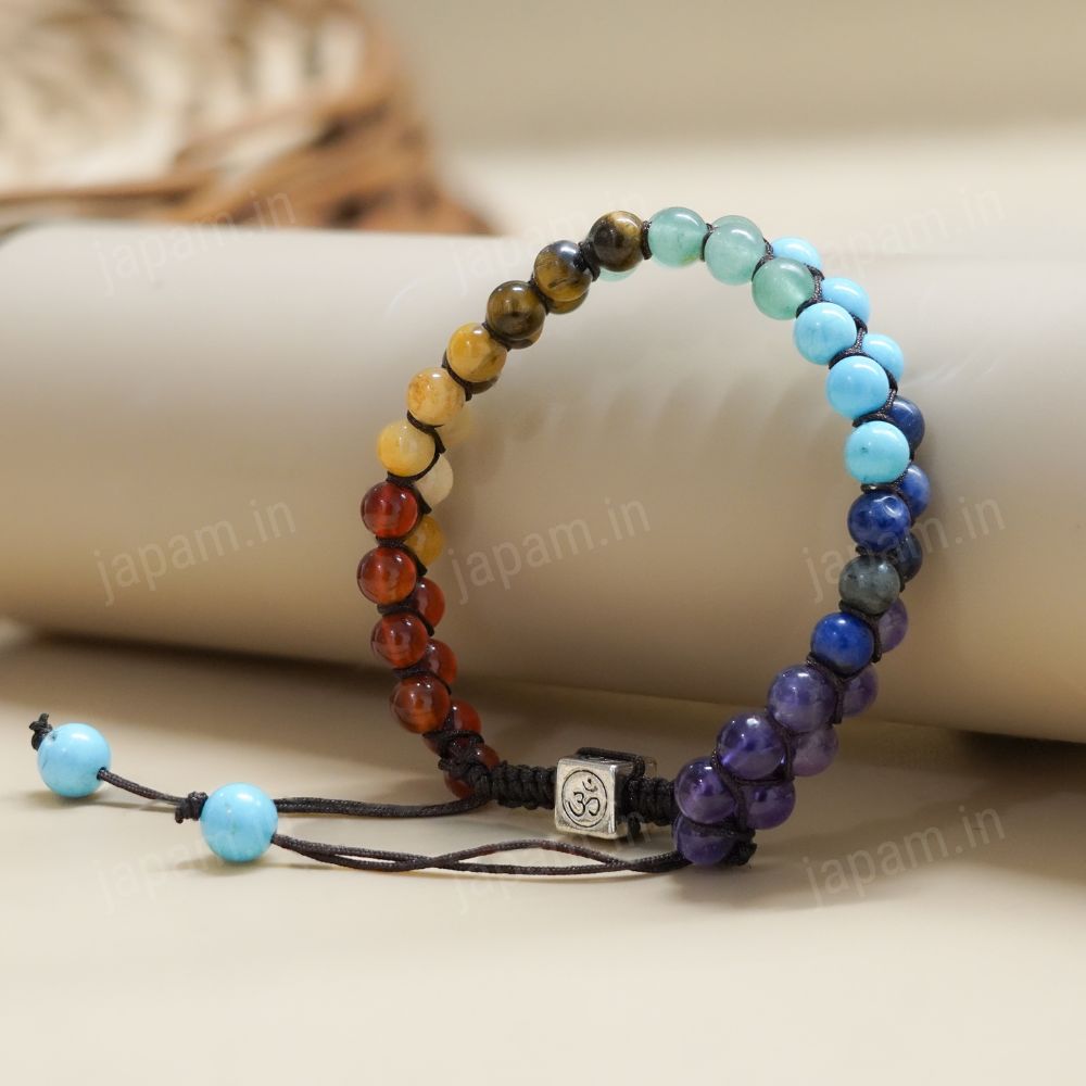 Seven Chakra Double Tie-Up Bracelet