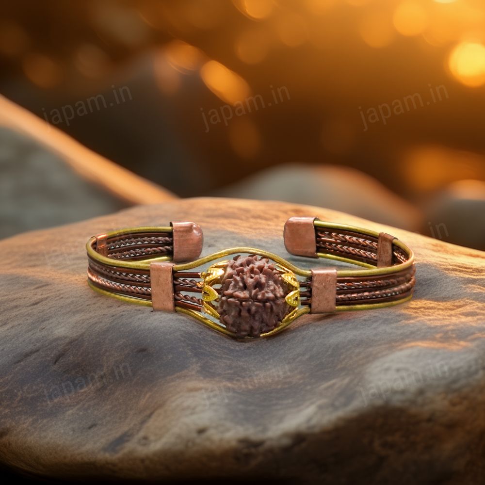 Authentic 7 Mukhi Rudraksha Copper Bracelet