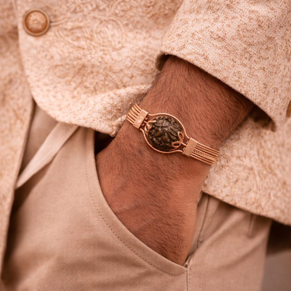 Authentic 7 Mukhi Rudraksha Copper Bracelet