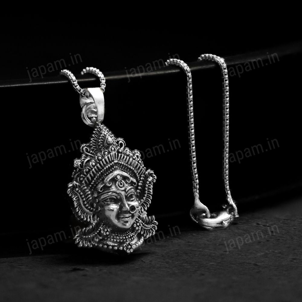 Oxi Silver Bhavani Durga Necklace