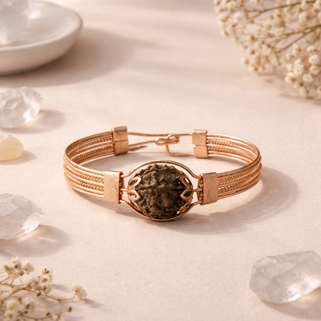 Authentic 7 Mukhi Rudraksha Copper Bracelet