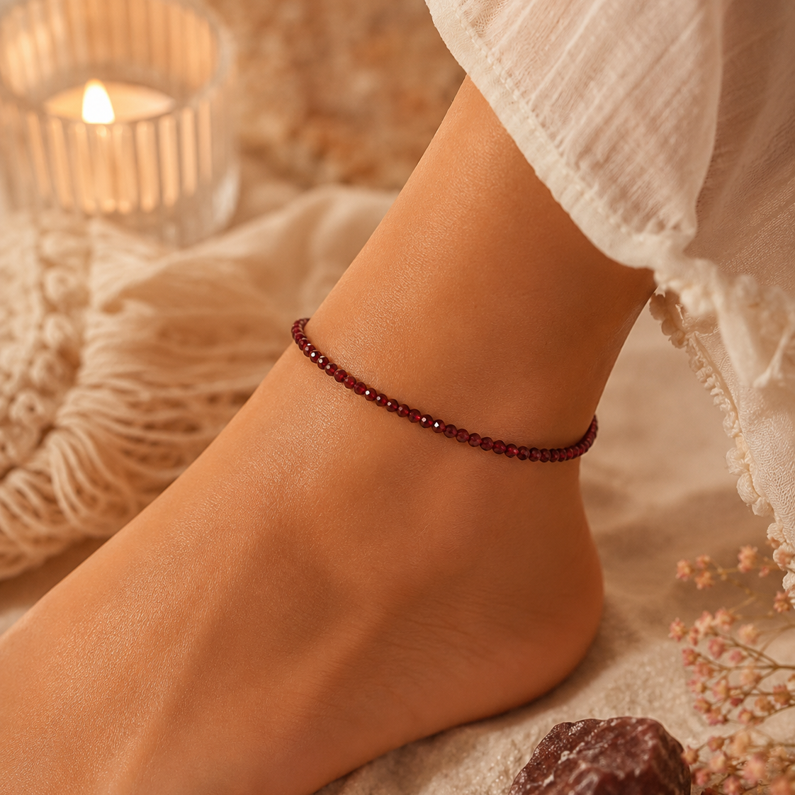 Red Garnet Anklet