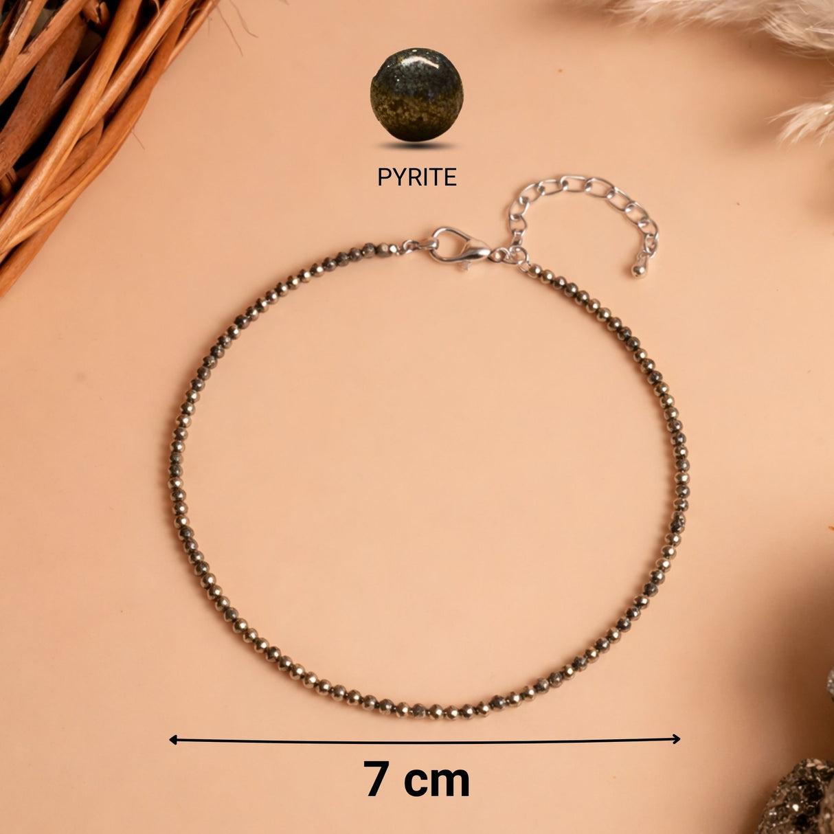 Dhanashree Pyrite Anklet